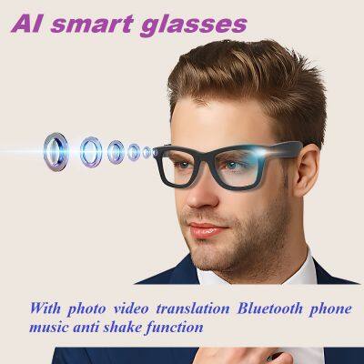 AI умные очки С функцией фотографии, видеозаписи, перевода, Bluetooth, телефонного звонка, музыки и антидрожания
