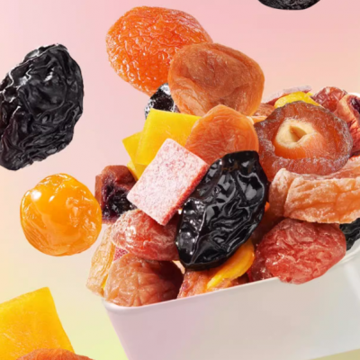 Linha de processamento de frutas e legumes confitados. Máquina para fazer ameixas, damascos, pêssegos e damascos confitados, e laranjinhas-da-China confitadas.