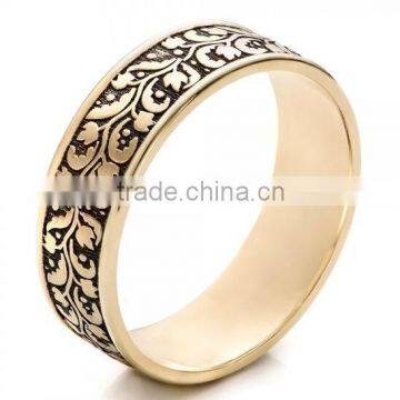 Fashion Jewelry Stainless Steel Men's Engraved Wedding Band