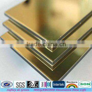 gold mirror finish acp exterior wall mirror acp                        
                                                Quality Choice