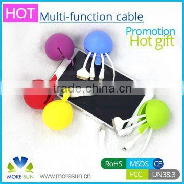 Useful Convient Multi Phone Cable in a Silicon Ball ,4 in 1 Mobile Phone Cable photo-6
