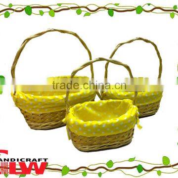 easter basket wholesale:valentine's day basket,handicraft basket,set of 3 split willow & wood chip basket