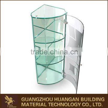 Modern silver glass living room storage cabinet