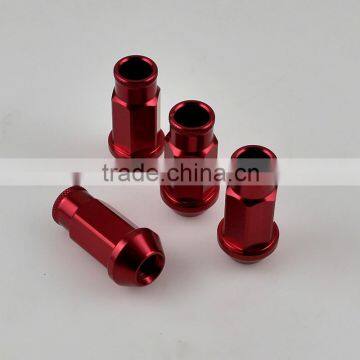 BS-LZ004 Red anodized aluminum wheel nut , 4 pcs/set ,M12*1.5mm, wheel lock nut set