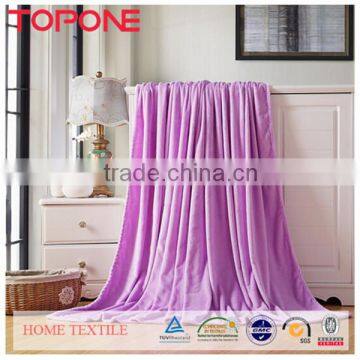 Pretty plain color cheap soft warm blankets queen size