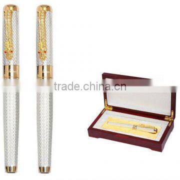 God and silver Metal gift pen in gift wood box