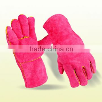 Cow Grain Palm Welding Gloves Welder Gloves PINK