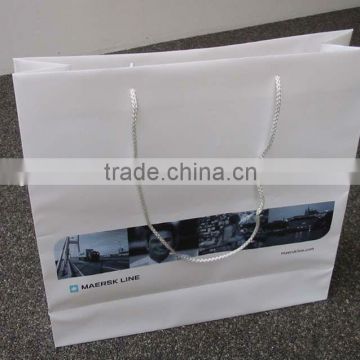 white paper shopping bag with logo printing