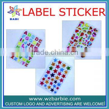 High quality multicolour alphabet self adhesive label sticker