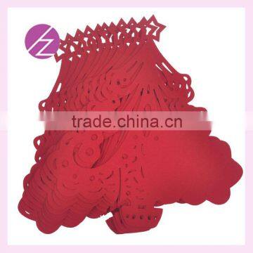 2016 New Design Laser Cut Paper Fashion Happy Christmas Wine Glass Place Card JK-74 photo-3