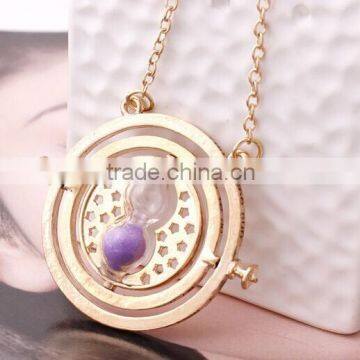 Granger Rotating Time Turner Necklace Gold Hourglass