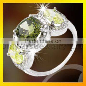 latest ring for women high quality three stone 925 sterling silver ring