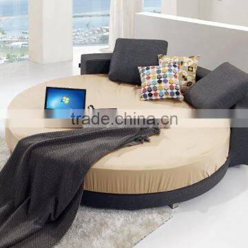 2015 Hot Sale Modern Design Comfortable Round King Size Fabric Bed , Cheap Round Fabric Bed , Simple Bedroom Furniture