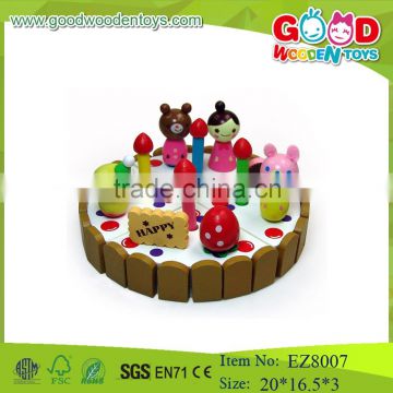 wooden cake cutting set birthday cake toys for party game