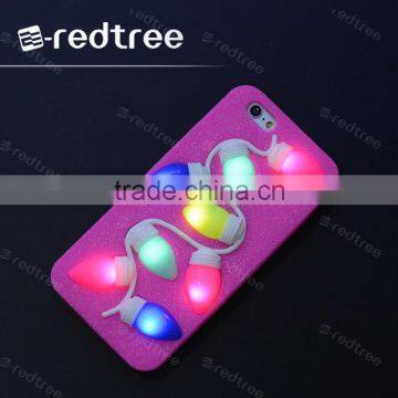 DIY LED flashing light tpu mobile cover for iphone