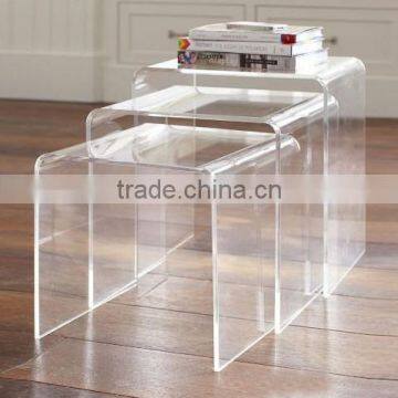 custom Acrylic coffee table/Transparent lucite U-shaped display/Minimalist modern tables