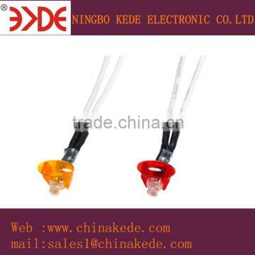 Patent Design waterproof LED 8mm diamater red yellow color led signal pilot indicator light