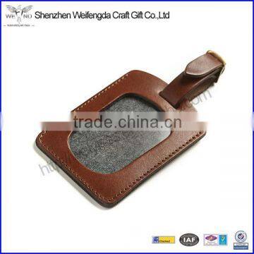 high quality PU leather OEM luggage tag travel bag ID lable