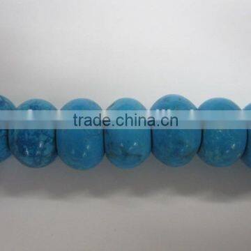 Wholesale price Taiwan turquoise with matrix rondelle beads turquoise