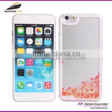 [Somostel] Hot Selling Clear Mobile Phone Case For iPhone Liquid Case Shell, For iPhone 6 Quicksand Glitter Phone