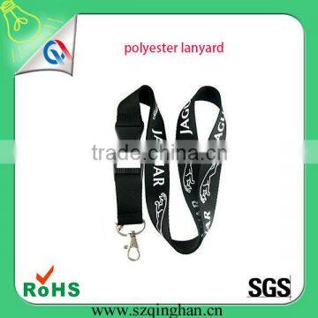 Flat polyester lanyard for id pass or keychain