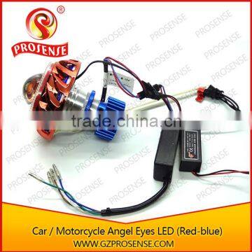Car/Motorcycle COB Devil Eye Projector Headlight (Red-blue) photo-3
