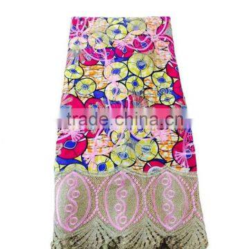 Wax Holland Printed Fabric With Embroidered Design Guipure Cord Lace in Guangzhou photo-4
