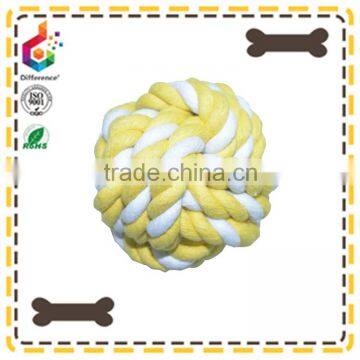 Yellow and White Cotton String Woven Pet Ball photo-2