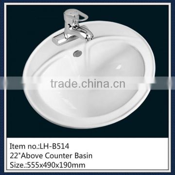 Sanitary ware counter top 22 inch counter sink foshan ceramic wash basin