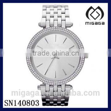 Fashion 304L high quality Silver Tone Glitz Watch Unisex