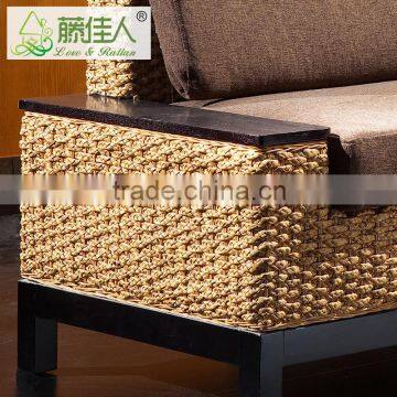 High Quality 4 Seat Pizza Hut Cafe Single Restaurant Wicker Woven Booth photo-3