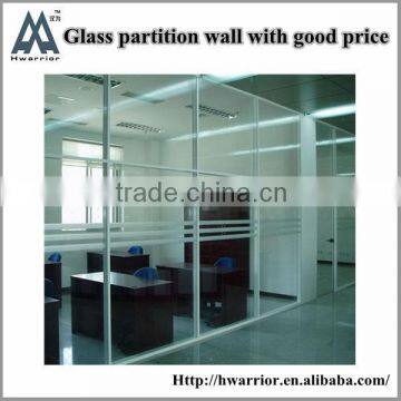 Clear tempered glass office wall partition