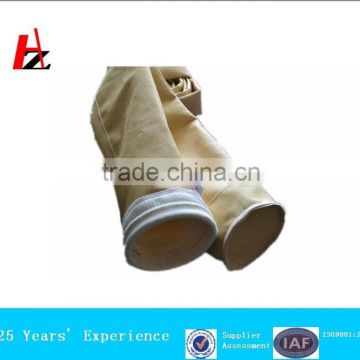 Nonwoven aramid high temperature punched needle felt filter bag