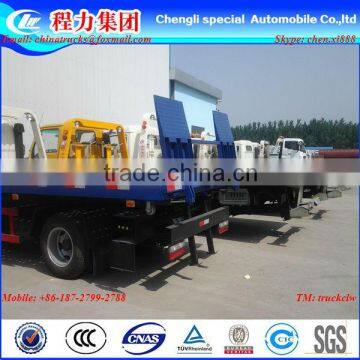 Excavator low flat transport truck vehicle, 3 axles 6x4 low bed flat truck,low bed truck