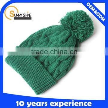 Custom Cheap Knitted Pom Beanie Hats Caps Winter Hat