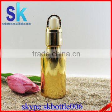 30ml gold electroplating essential oil bottle glass dropper bottle