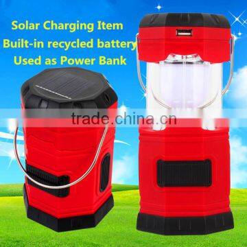 2015 new prodcut solar camping light with power bank function