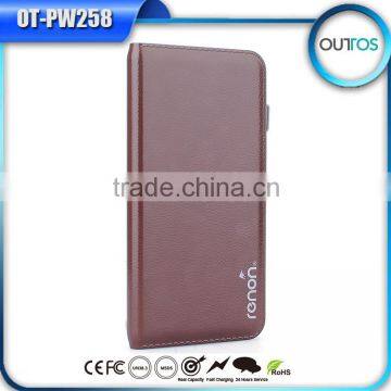 Promotional cellphone charger power bank 8000mah with buit-in cable