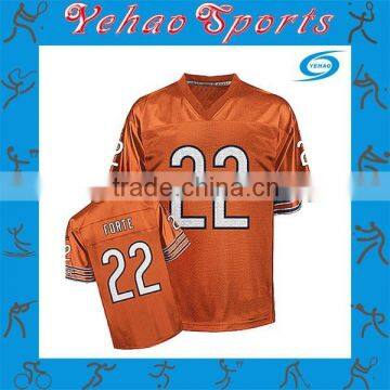 Orange color American football jersey reversible breathable fabric