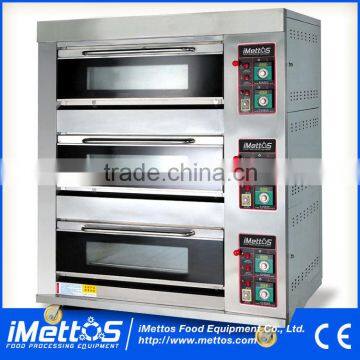 Commercial 3 Decks 6 Trays Baking Gas Oven Pizza Oven