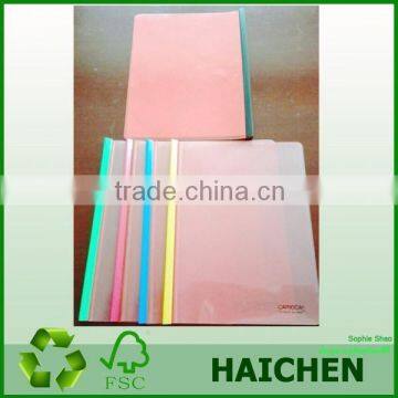 PP Translucent File Folder, Plastic A4 Format Report Files With Slide Fastener