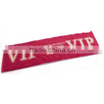 China Supply 25x100cm 100 Cotton High Quality Jacquard Logo Sport Towel photo-4