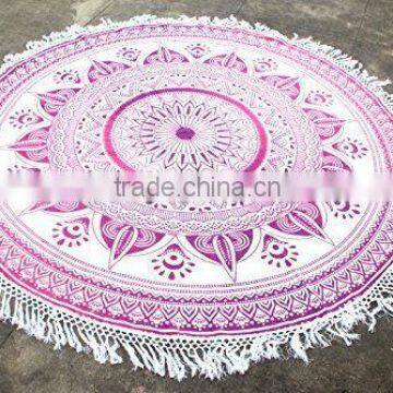 Boho Hippie Cotton Roundie Beach Throw Yoga Mat Indian Mandala Wall Hanging Dorm Decor Tapestry