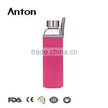 10oz HighQuality Factory Suppling Glass Water Bottle C ustomized LOGO And Colour Sport Water Bottle pyrex glass water bottle