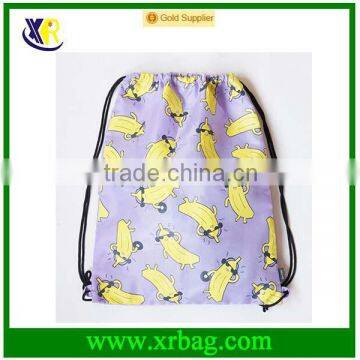 100% Polyester Fruit Pattern Drawstring Backpack for Book Clothes Travel Outdoor Drawstring Bag