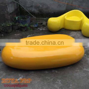 1.9M Fiberglass Stylish Stone Chair City Plaza Shopping Waiting Stool