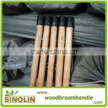 cleaning wooden broom stick with plastic greek screw