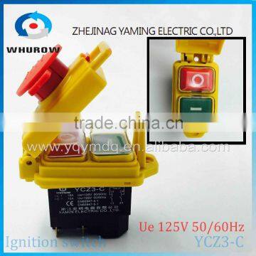 Ignition Momentary Press Push Button Switch Protective cover YCZ3-C Emergency stop & start 4 Pin On Off Red sign 10A 250V