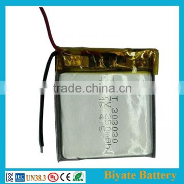 rechargeable li-polymer li-ion battery 250mah batteries