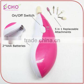 5 in 1 Mini Battery Operated Pink Mouse Shape Pedicure Manicure Kit photo-4
